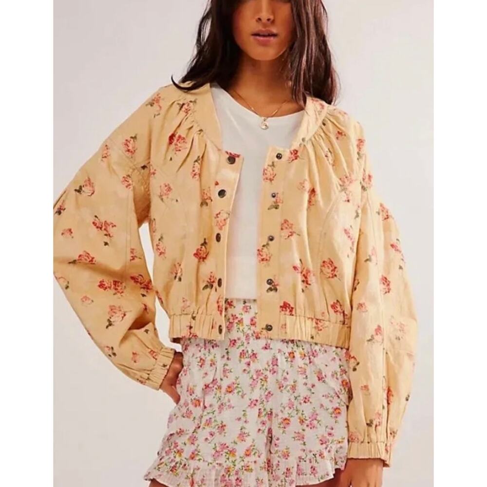 Free People Rory Bomber Jacket in Warm Combo SZ XS